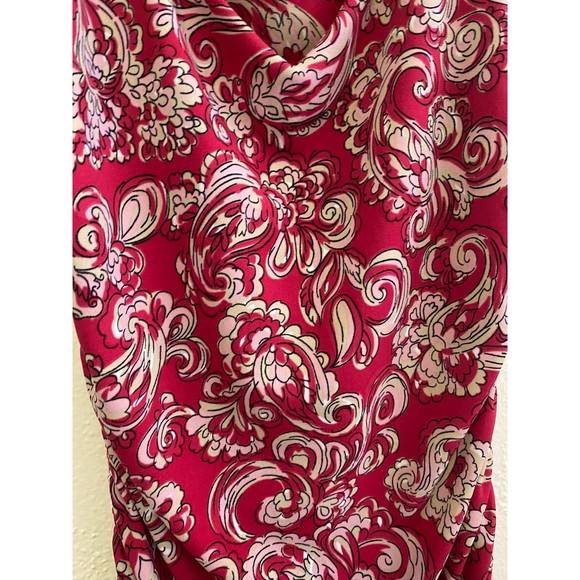 BCBG Maxazria y2k red paisley print bodycon midi dress size XS - Picture 7 of 7